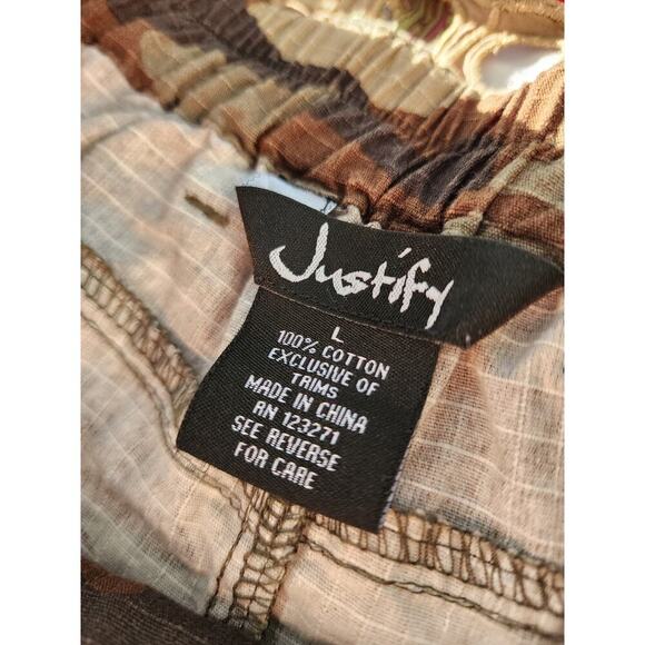 Y2k Justify Green Camo Cargo Pocket Grunge Punk Cyber Mini Short Skirt Sz L - Picture 8 of 8